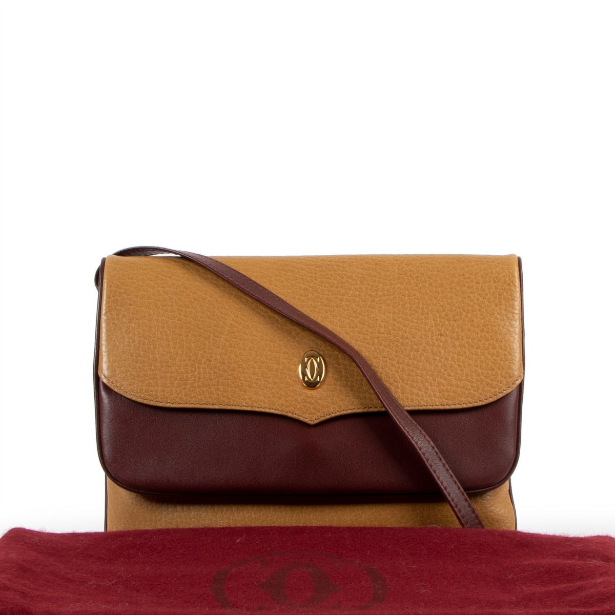 Must de Cartier Vintage Bicolour Leather Flap Crossbody Bag