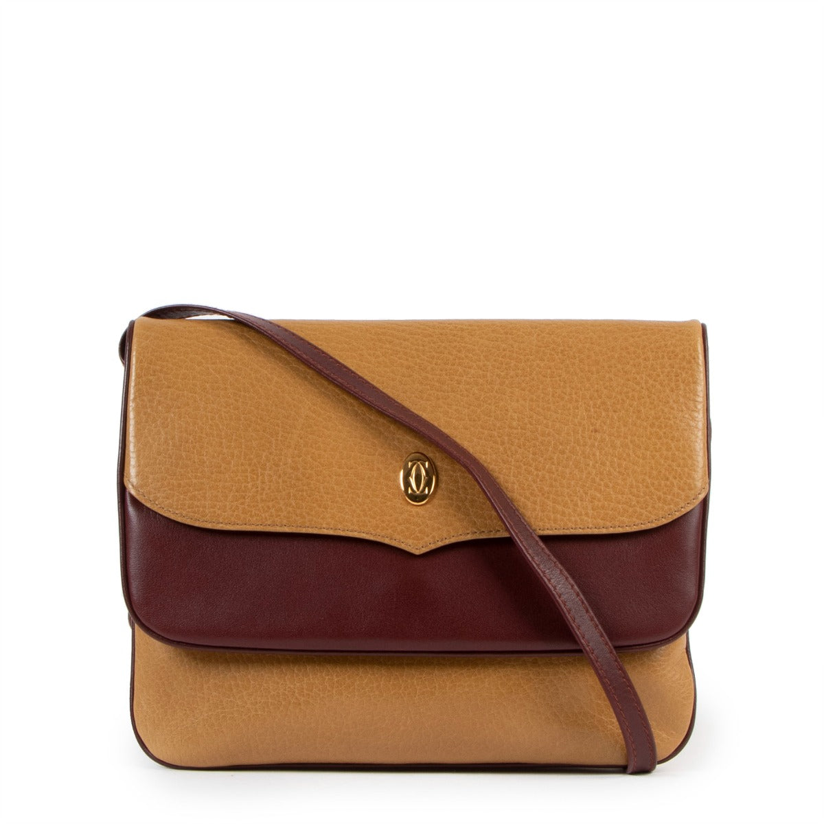 Must de Cartier Vintage Bicolour Leather Flap Crossbody Bag
