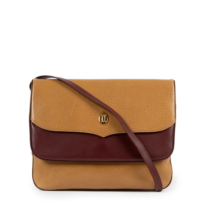Must de Cartier Vintage Bicolour Leather Flap Crossbody Bag