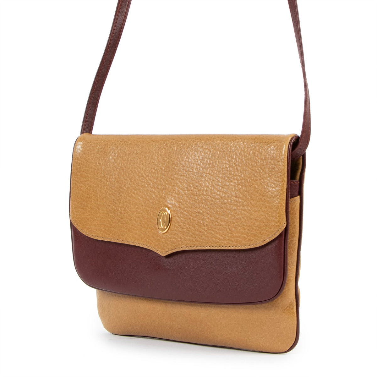 Must de Cartier Vintage Bicolour Leather Flap Crossbody Bag
