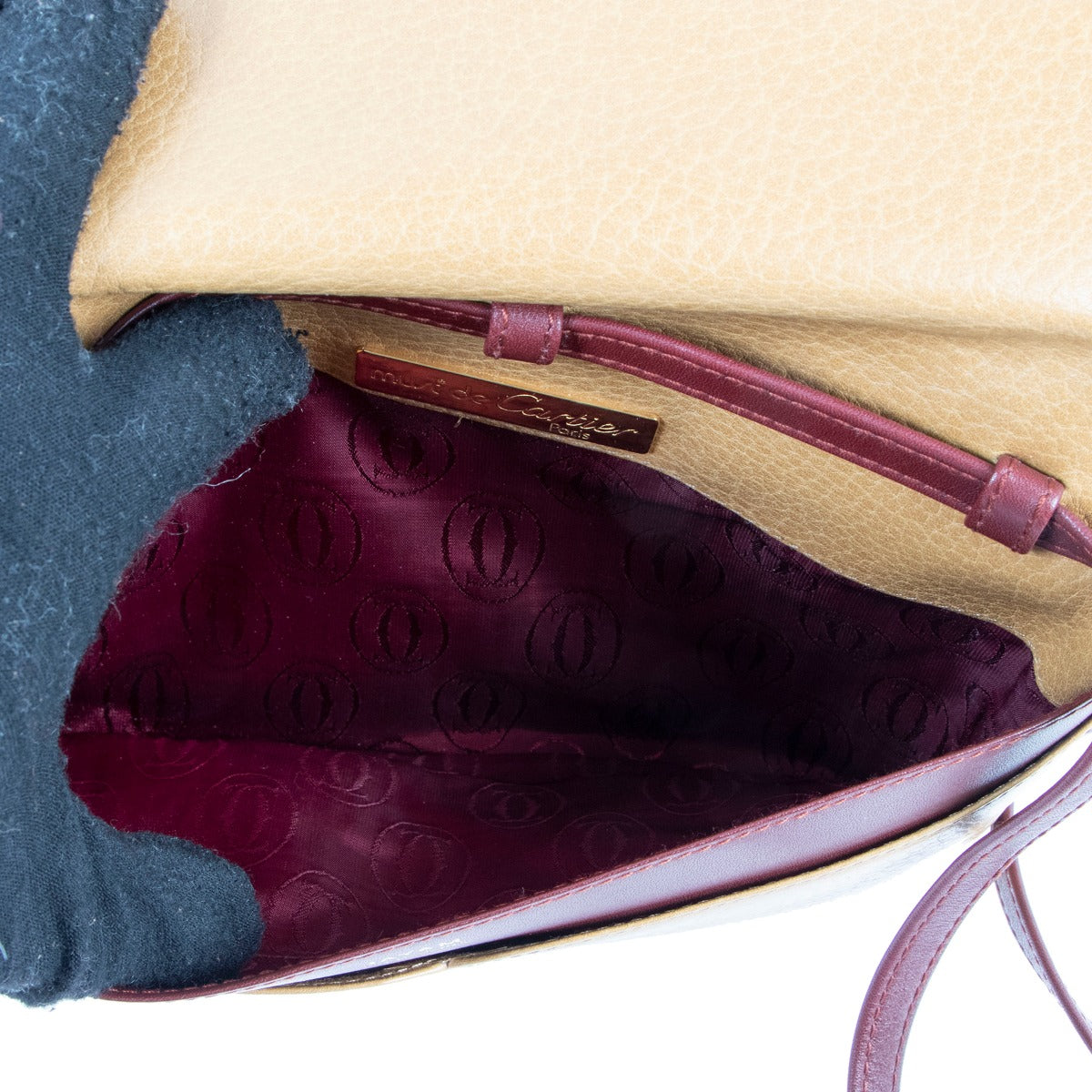 Must de Cartier Vintage Bicolour Leather Flap Crossbody Bag