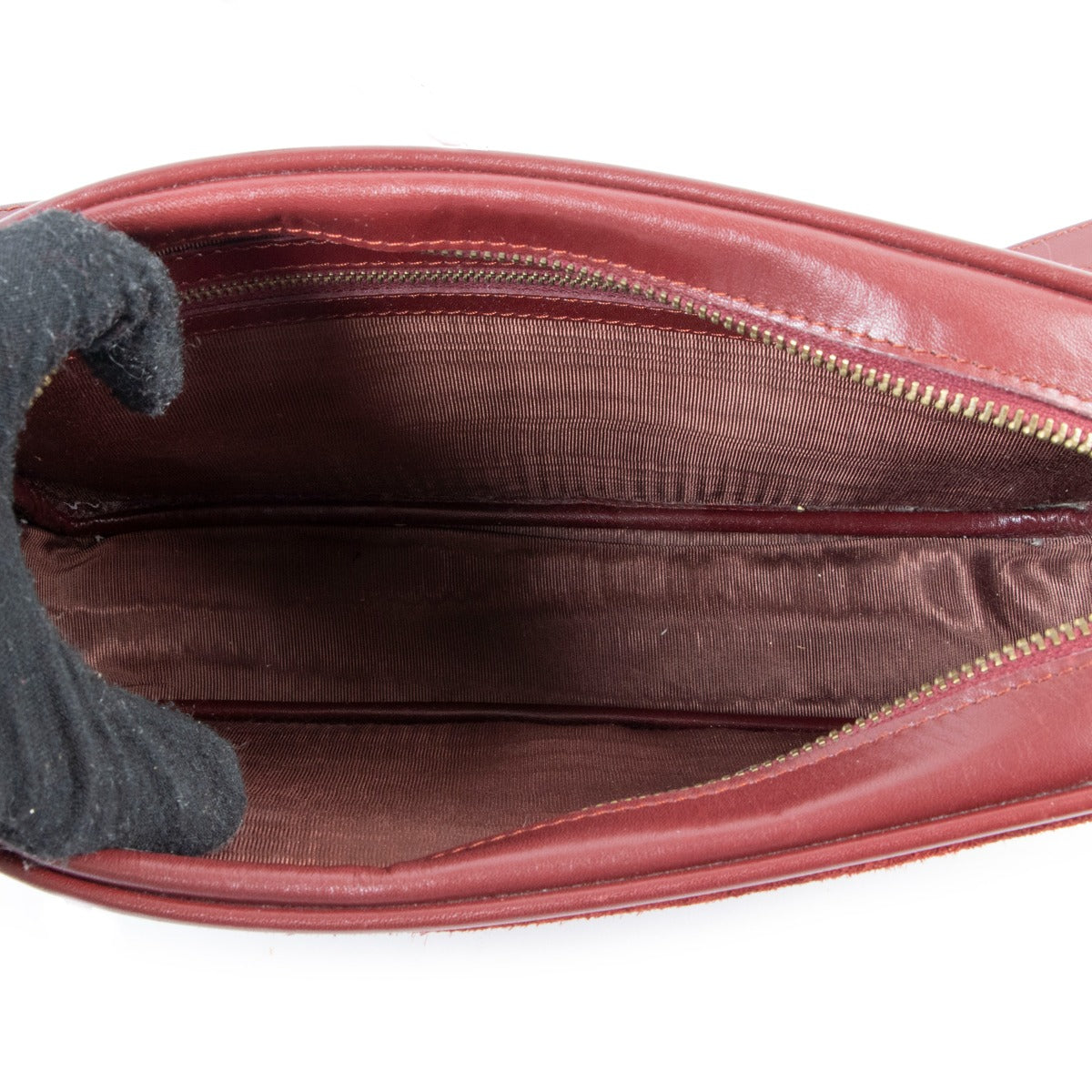 Second hand Cartier Vintage Burgundy Suede Camera Bag at Labellov.com