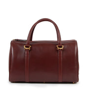 Must de Cartier Vintage Burgundy Leather Boston Bag
