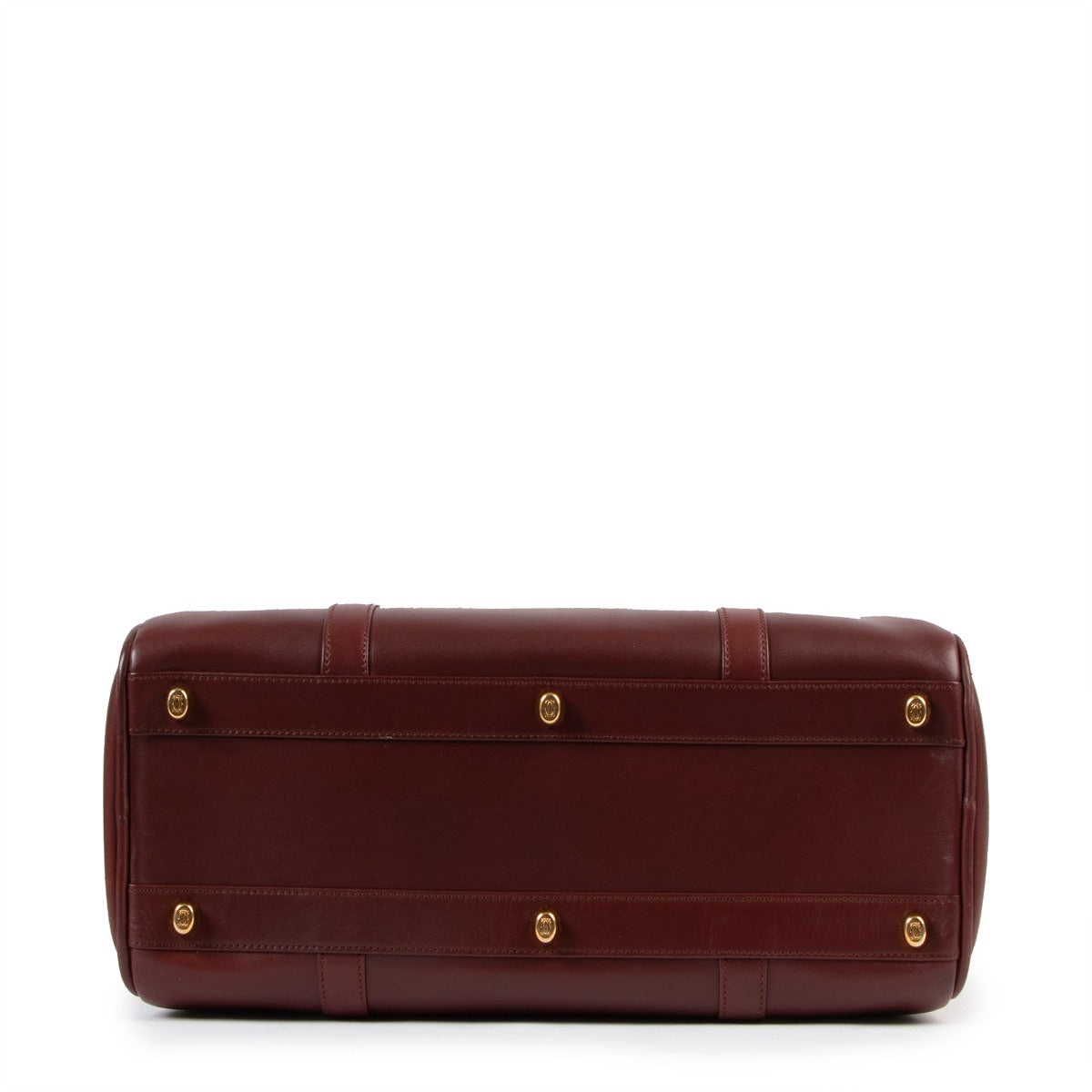 Must de Cartier Vintage Burgundy Leather Boston Bag