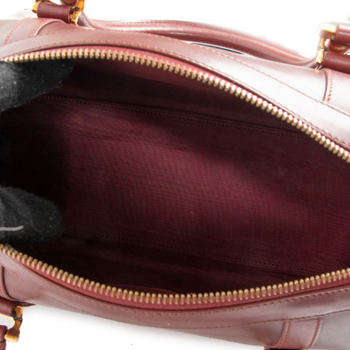 Must de Cartier Vintage Burgundy Leather Boston Bag