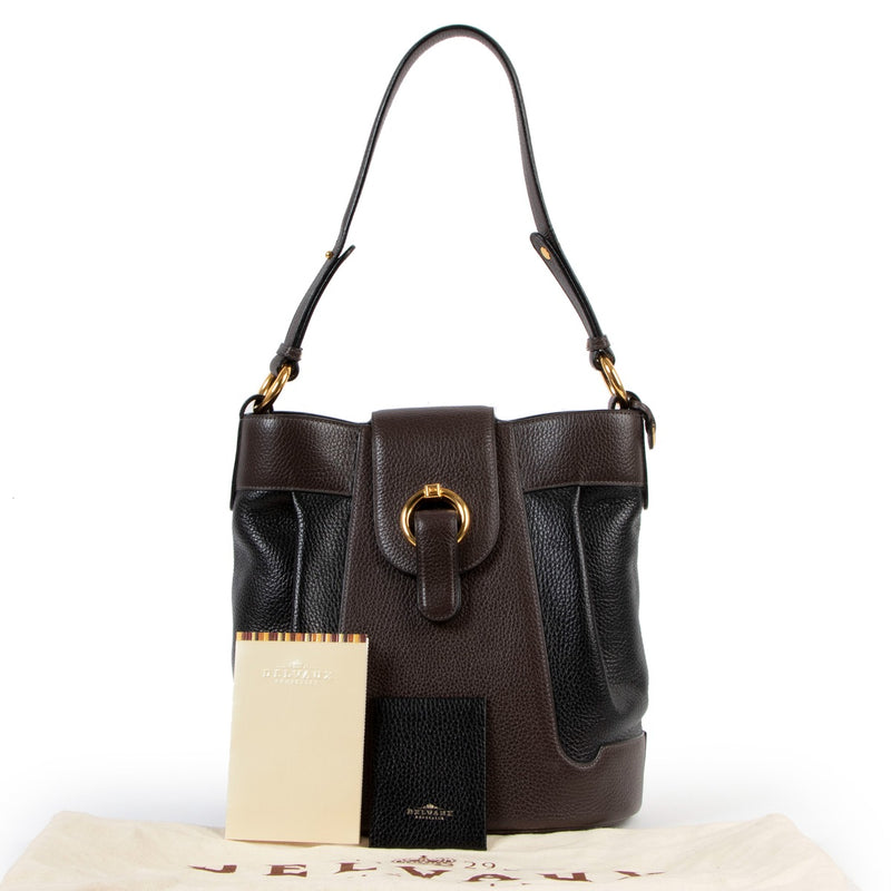 Delvaux Bicolour Leather Shoulder Bag