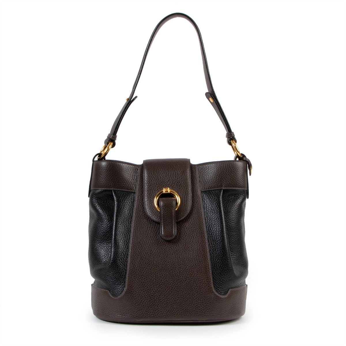 Delvaux Bicolour Leather Shoulder Bag