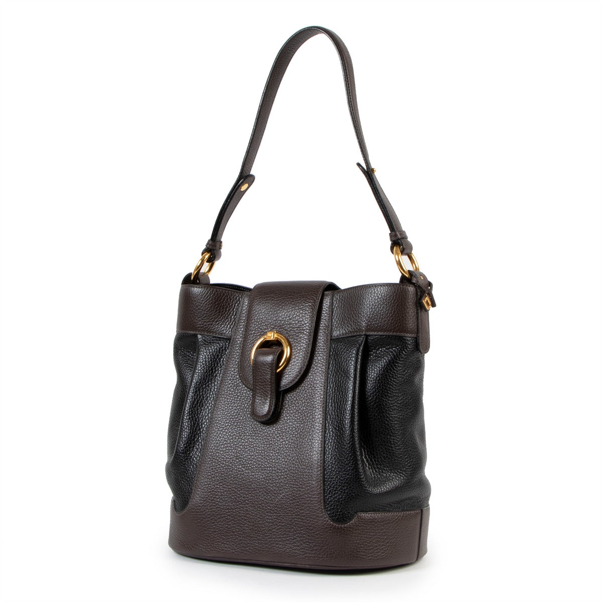Delvaux Bicolour Leather Shoulder Bag