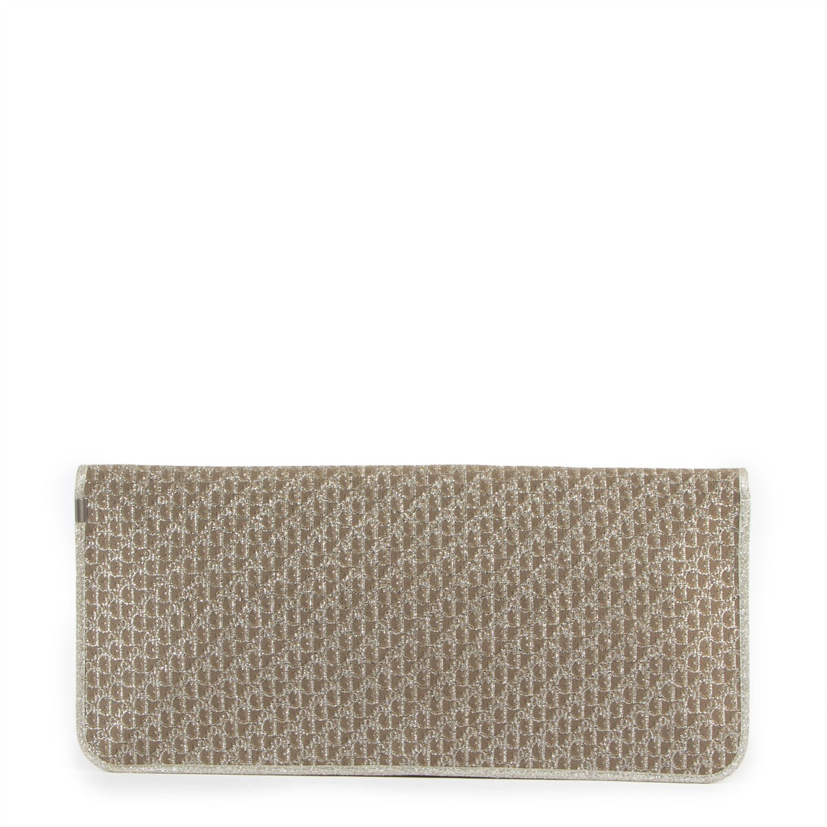 Christian Dior 1970s Monogram Gold Clutch Pouch Bag