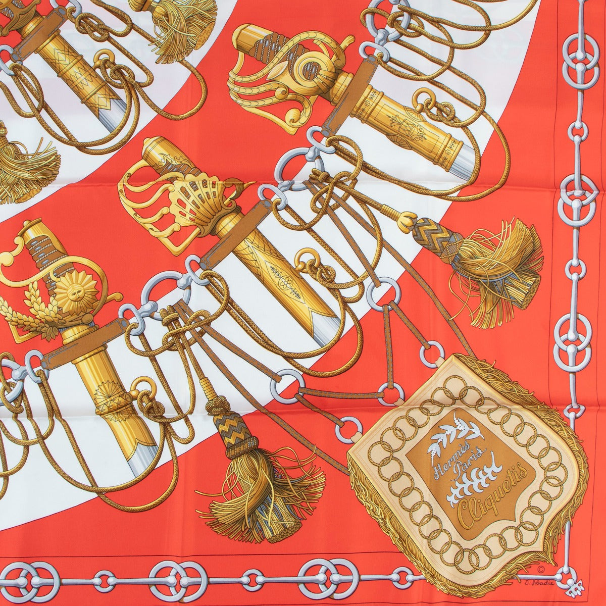 Hermès Cliquetis Carré 90 Silk Twill Scarf