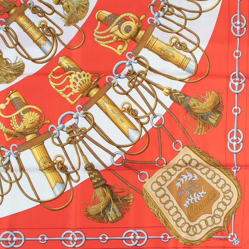 Hermès Cliquetis Carré 90 Silk Twill Scarf