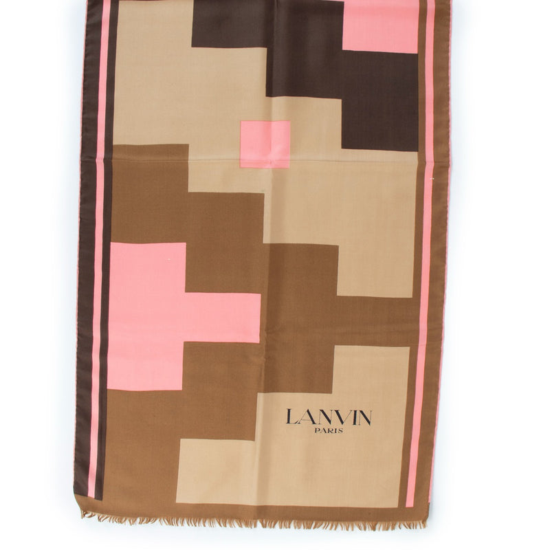 Lanvin Vintage Brown Silk Scarf