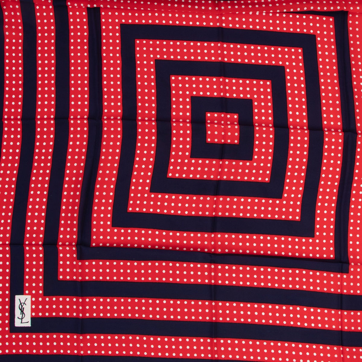 Yves Saint Laurent Vintage Polka Dot Square Silk Scarf