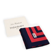 Yves Saint Laurent Vintage Polka Dot Square Silk Scarf