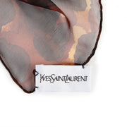 Yves Saint Laurent Vintage Brown Leopard Silk Chiffon Scarf