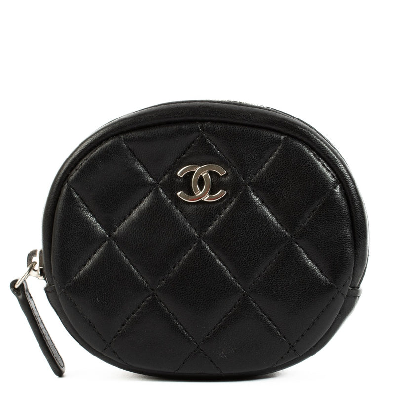 Chanel Black Classic Round Coin Purse