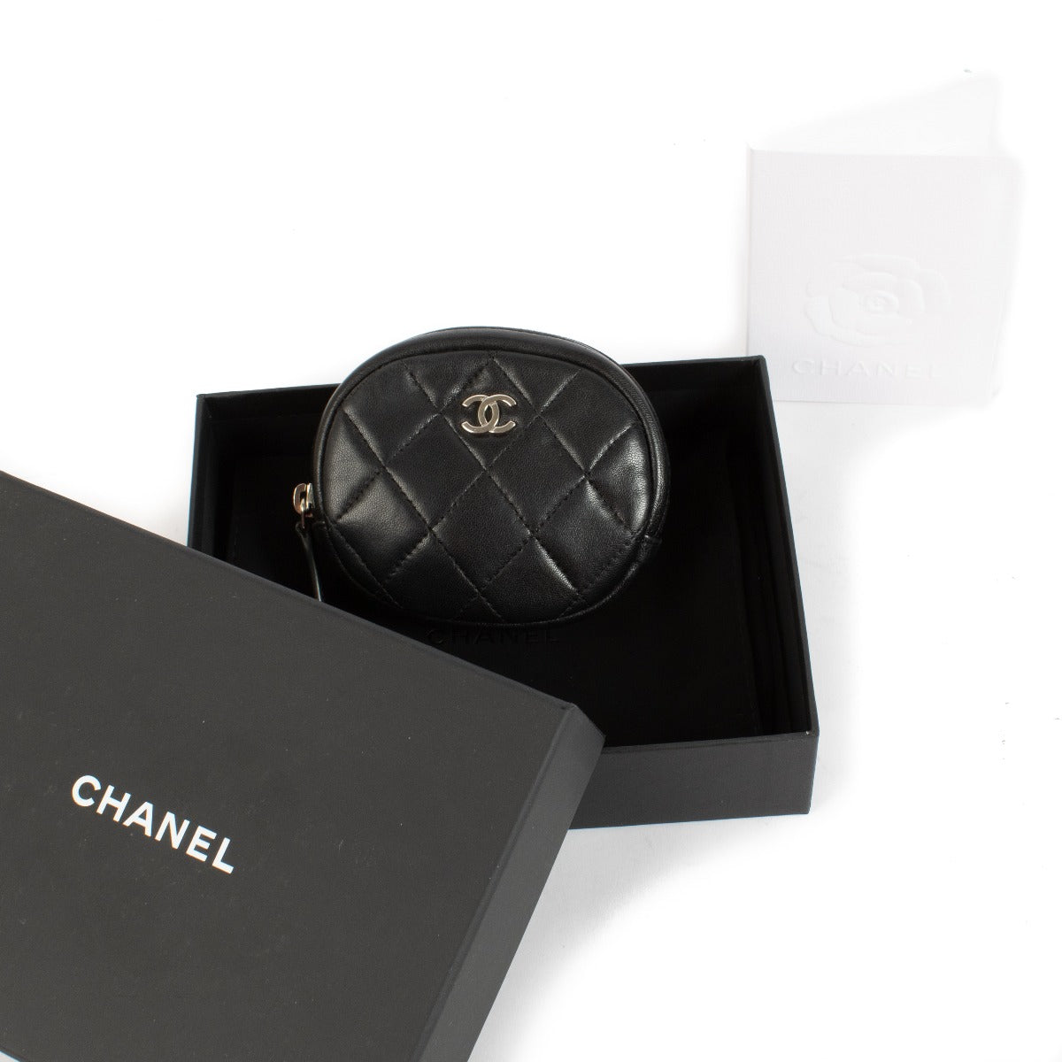 Chanel Porte-monnaie rond classique noir