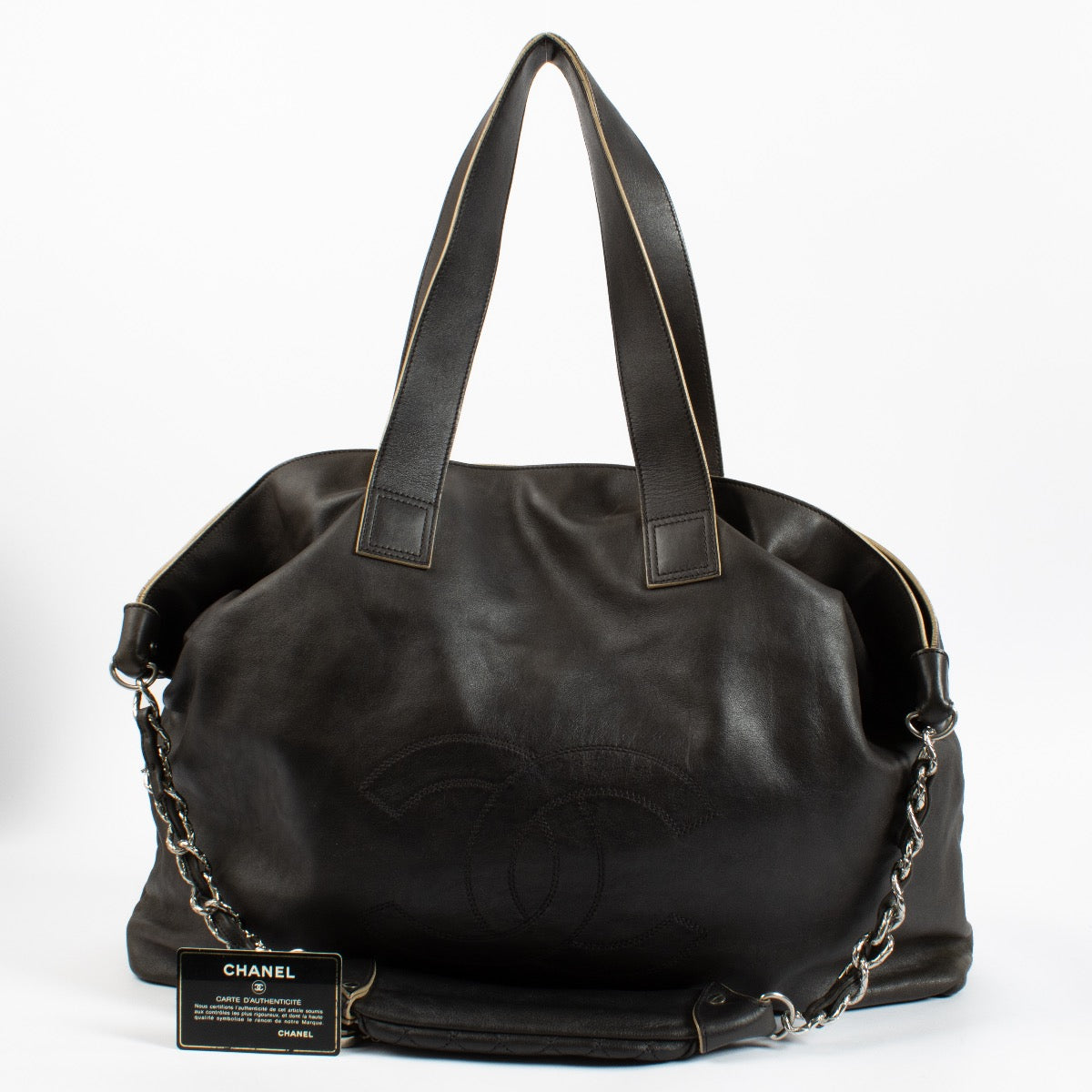 Chanel Black Leather Tote Bag