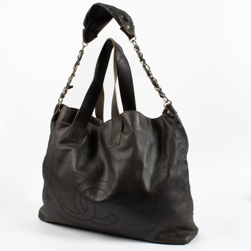 Chanel Black Leather Tote Bag