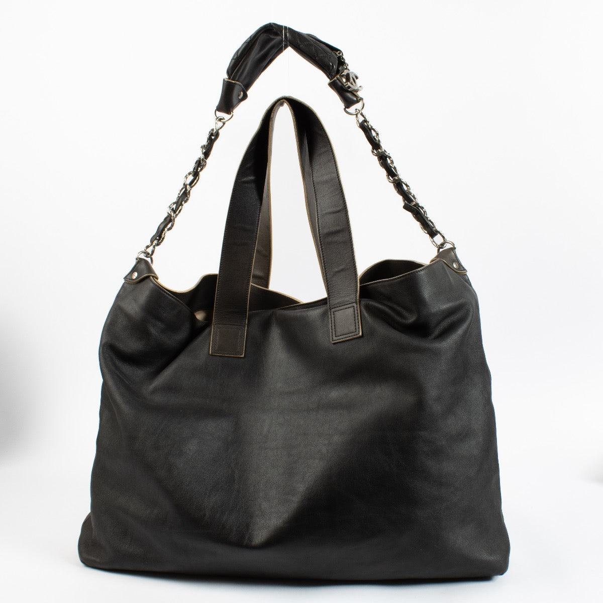Chanel Black Leather Tote Bag