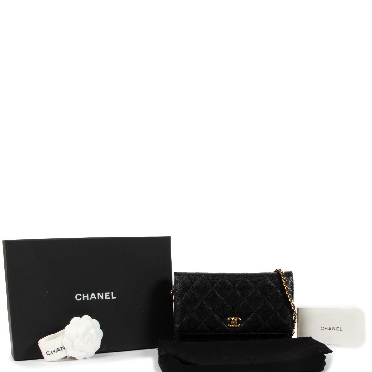 shop 100% authentic second hand Chanel Black Caviar Classic Wallet On Chain on Labellov.com