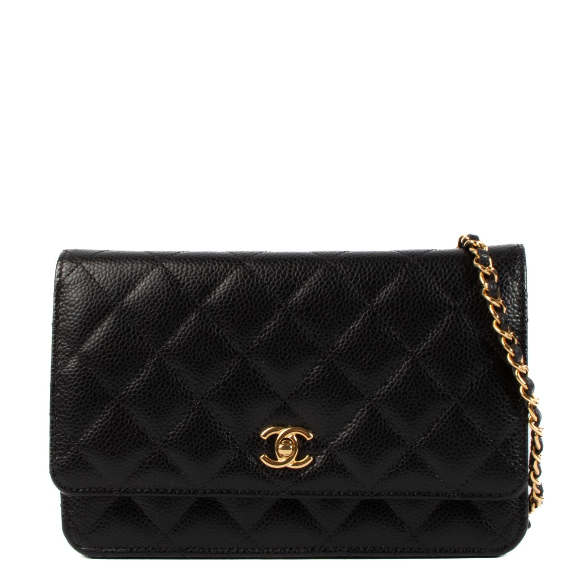 shop 100% authentic second hand Chanel Black Caviar Classic Wallet On Chain on Labellov.com