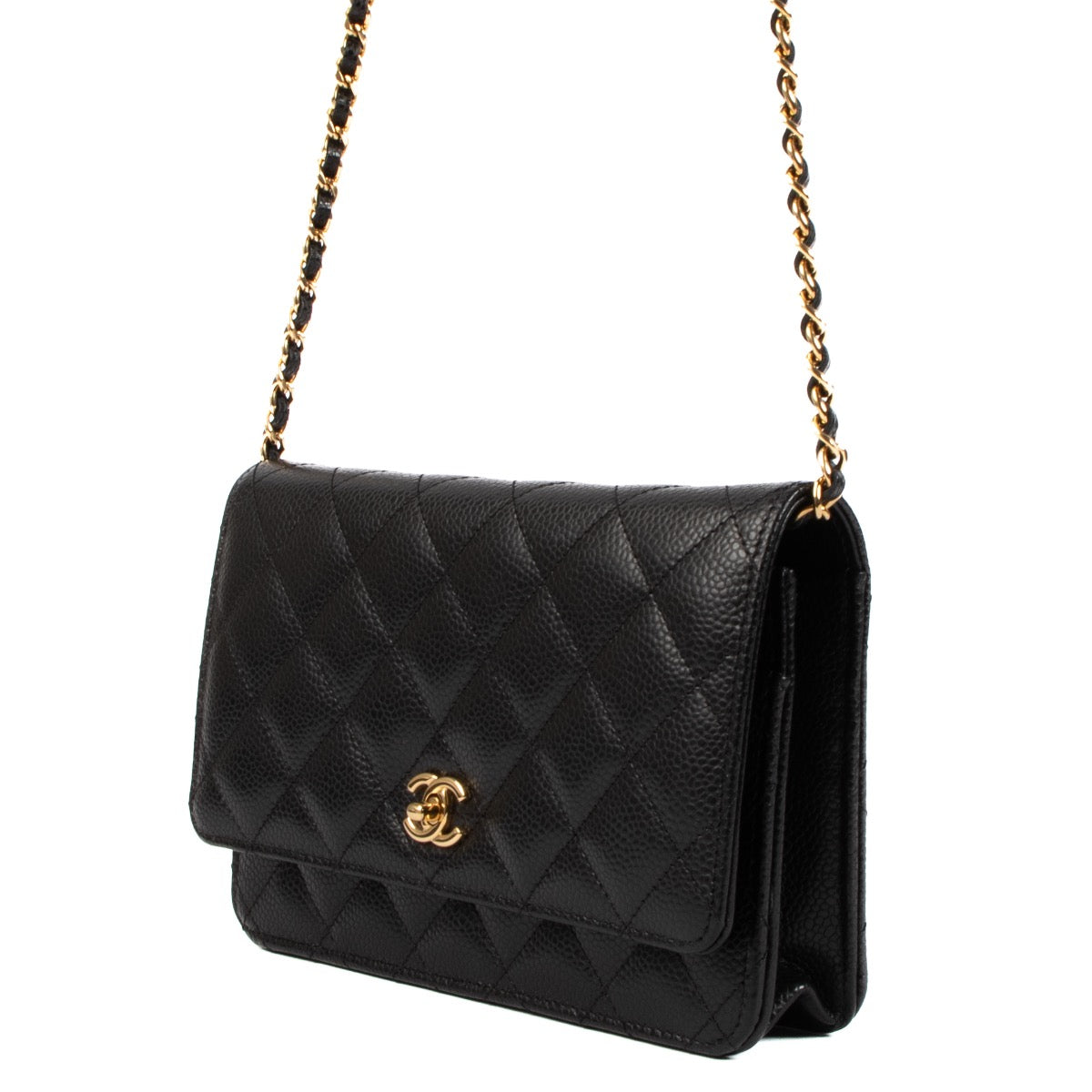 shop 100% authentic second hand Chanel Black Caviar Classic Wallet On Chain on Labellov.com
