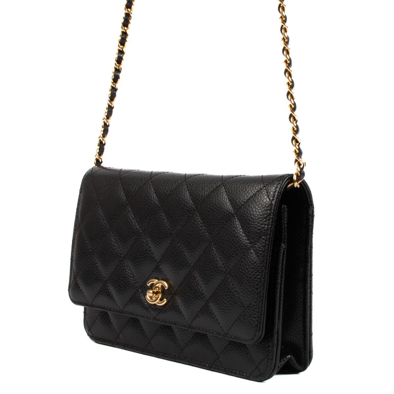 shop 100% authentic second hand Chanel Black Caviar Classic Wallet On Chain on Labellov.com