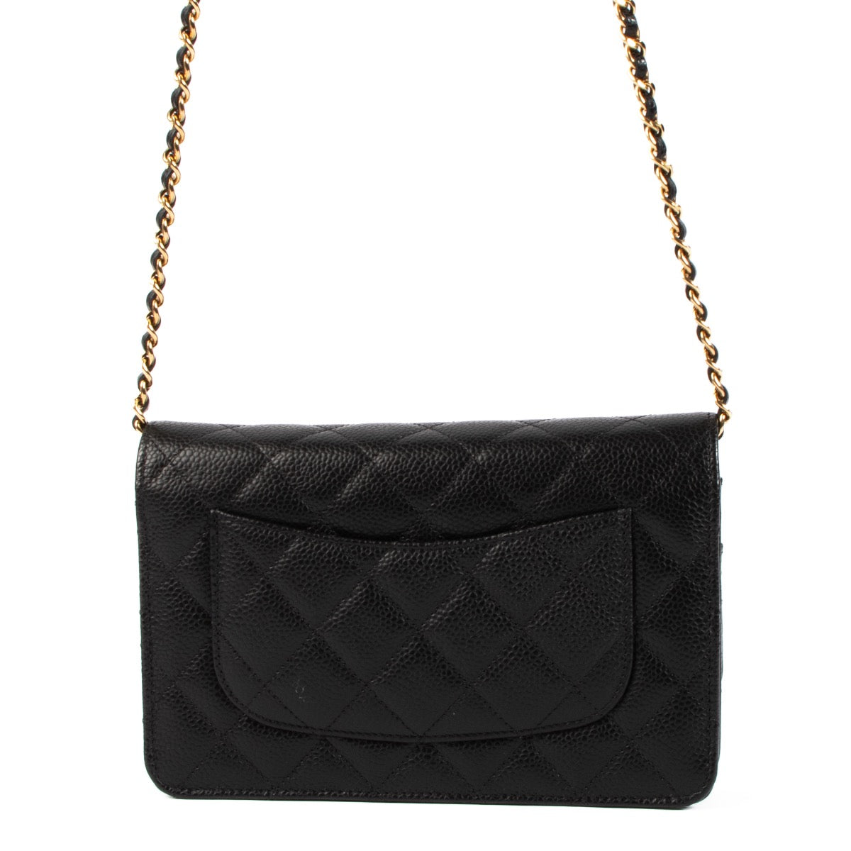 shop 100% authentic second hand Chanel Black Caviar Classic Wallet On Chain on Labellov.com