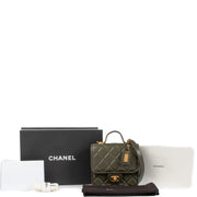 shop 100% authentic second hand Chanel 22K Green Caviar School Memory Mini Flap Bag on Labellov.com