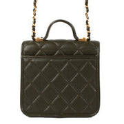 shop 100% authentic second hand Chanel 22K Green Caviar School Memory Mini Flap Bag on Labellov.com