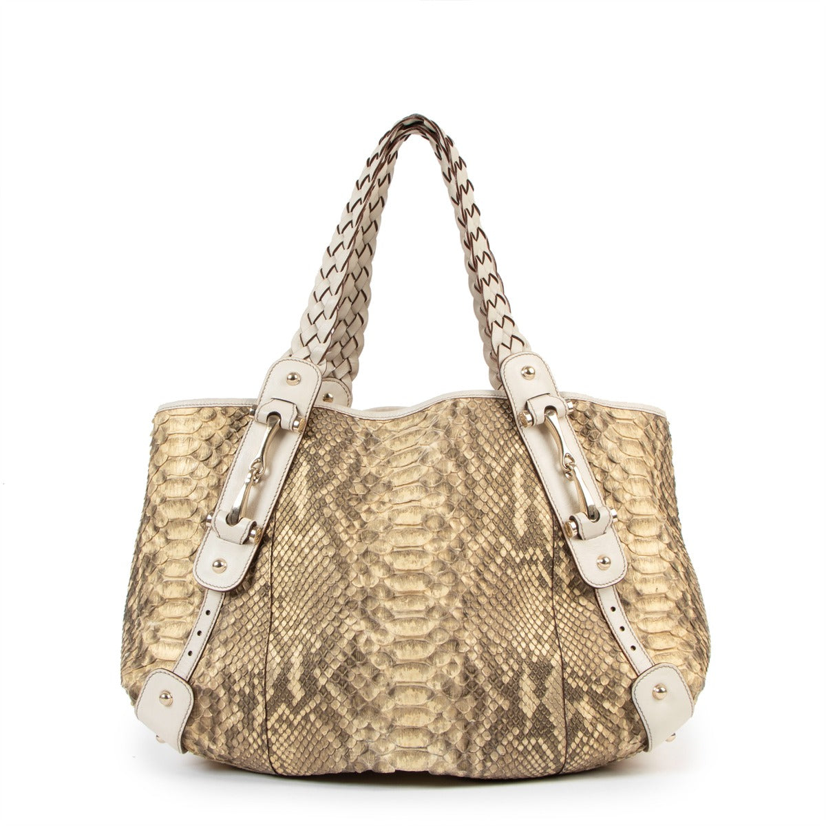 Gucci Pelham Beige Python Shoulder Bag
