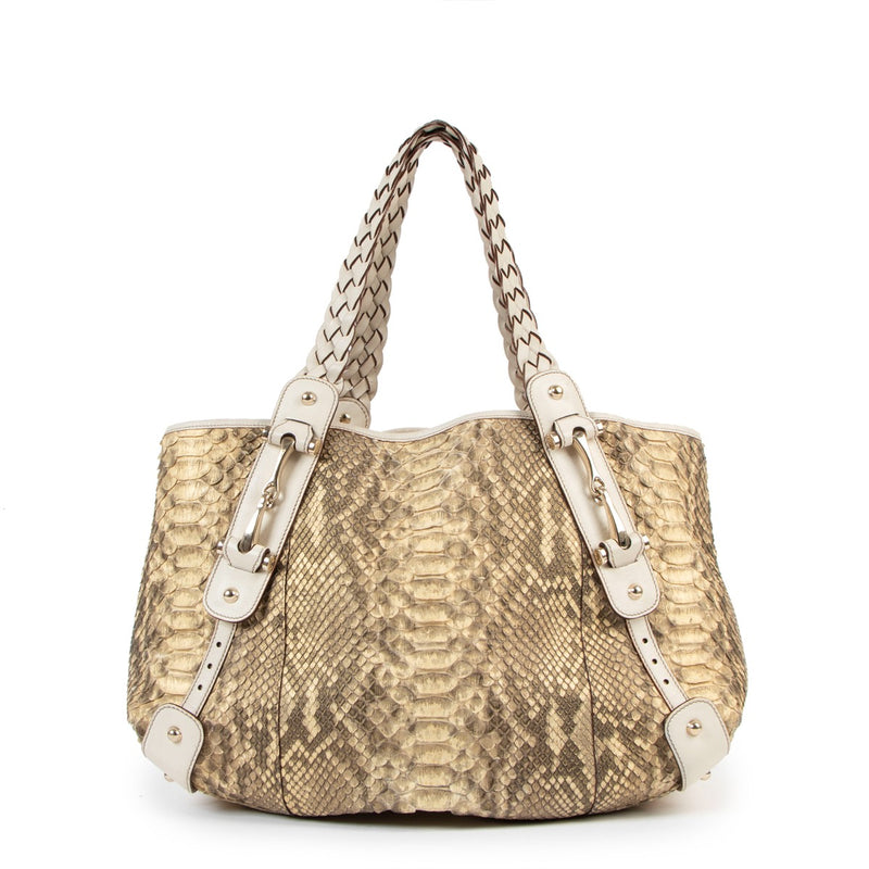 Gucci Pelham Beige Python Shoulder Bag