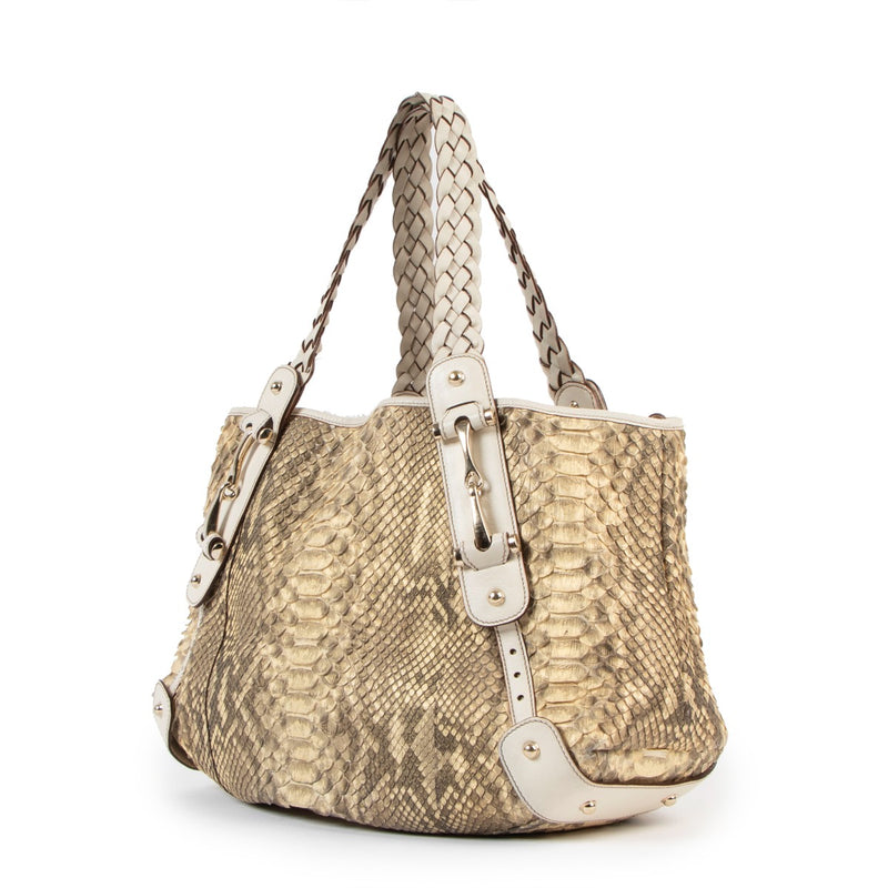 Gucci Pelham Beige Python Shoulder Bag