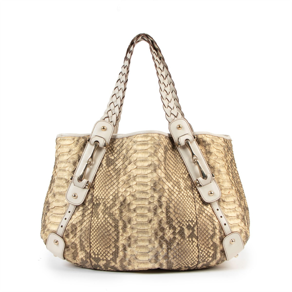 Gucci Pelham Beige Python Shoulder Bag