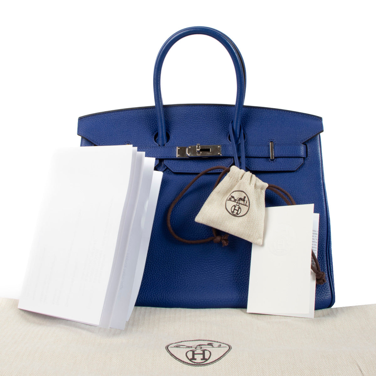 Hermès Birkin 35 Blue Electrique Togo PHW aan de beste prijs bij Labellov tweedehands luxe in Antwerpen en Knokke.