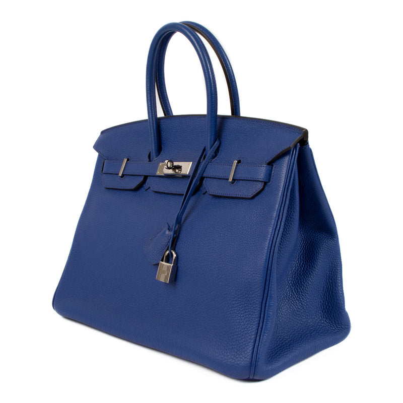 Hermès Birkin 35 Blue Electrique Togo PHW aan de beste prijs bij Labellov tweedehands luxe