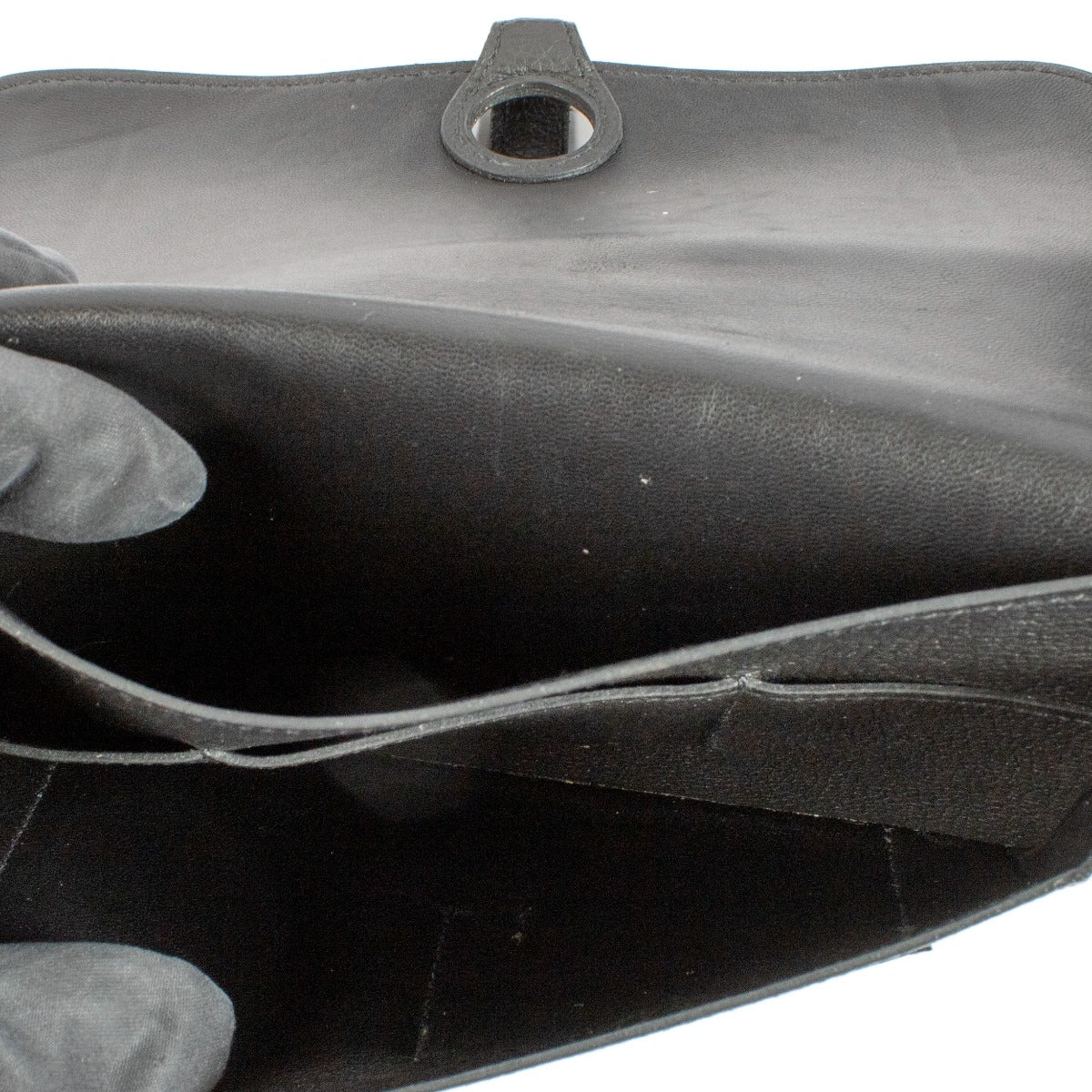 Portefeuille Hermès Dogon Duo en cuir Togo noir