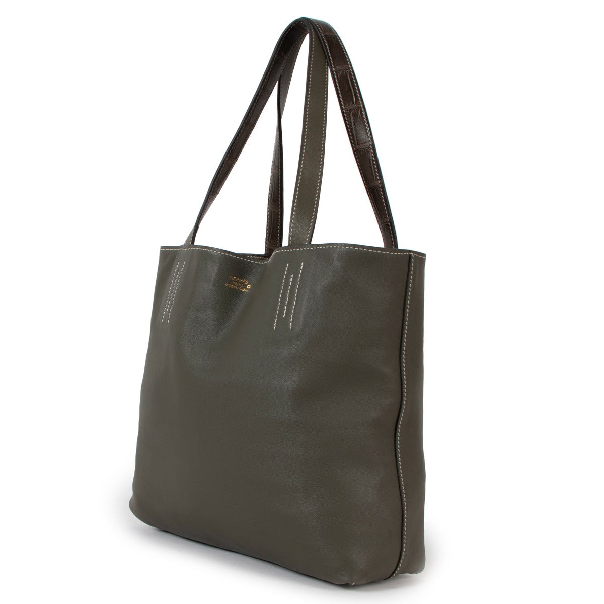 Hermès Double Sens Croco Chiffon PM Alligator/Sikkim Reversible Tote Bag