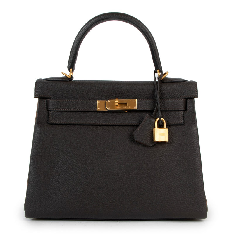 Hermès HSS Kelly 28 Macassar/Gold Togo Brushed Gold Hardware