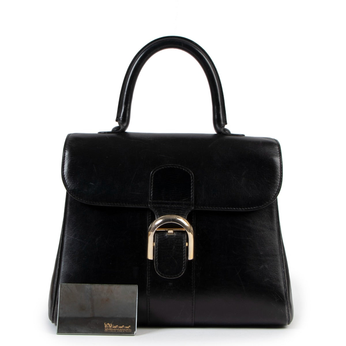 Delvaux Brillant PM Black Leather Handbag