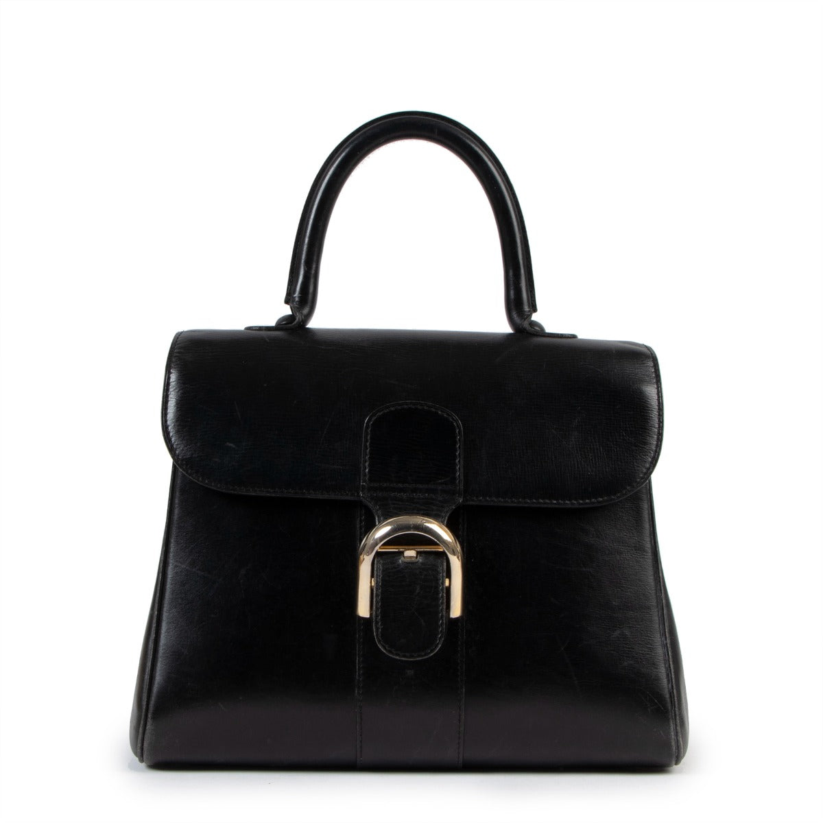 Delvaux Brillant PM Black Leather Handbag