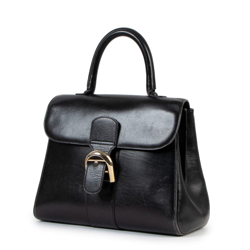 Delvaux Brillant PM Black Leather Handbag