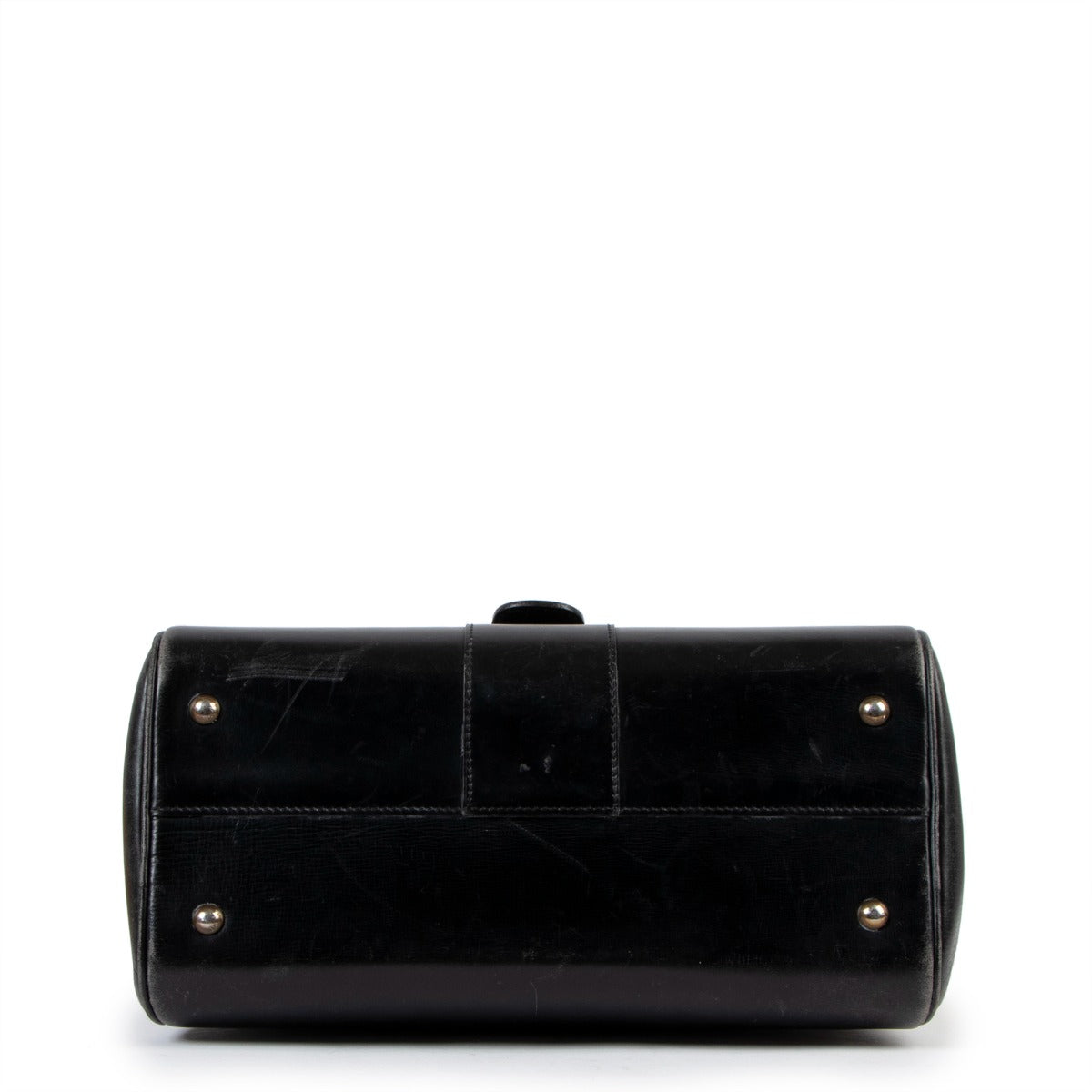 Delvaux Brillant MM Black Box Calf Handbag