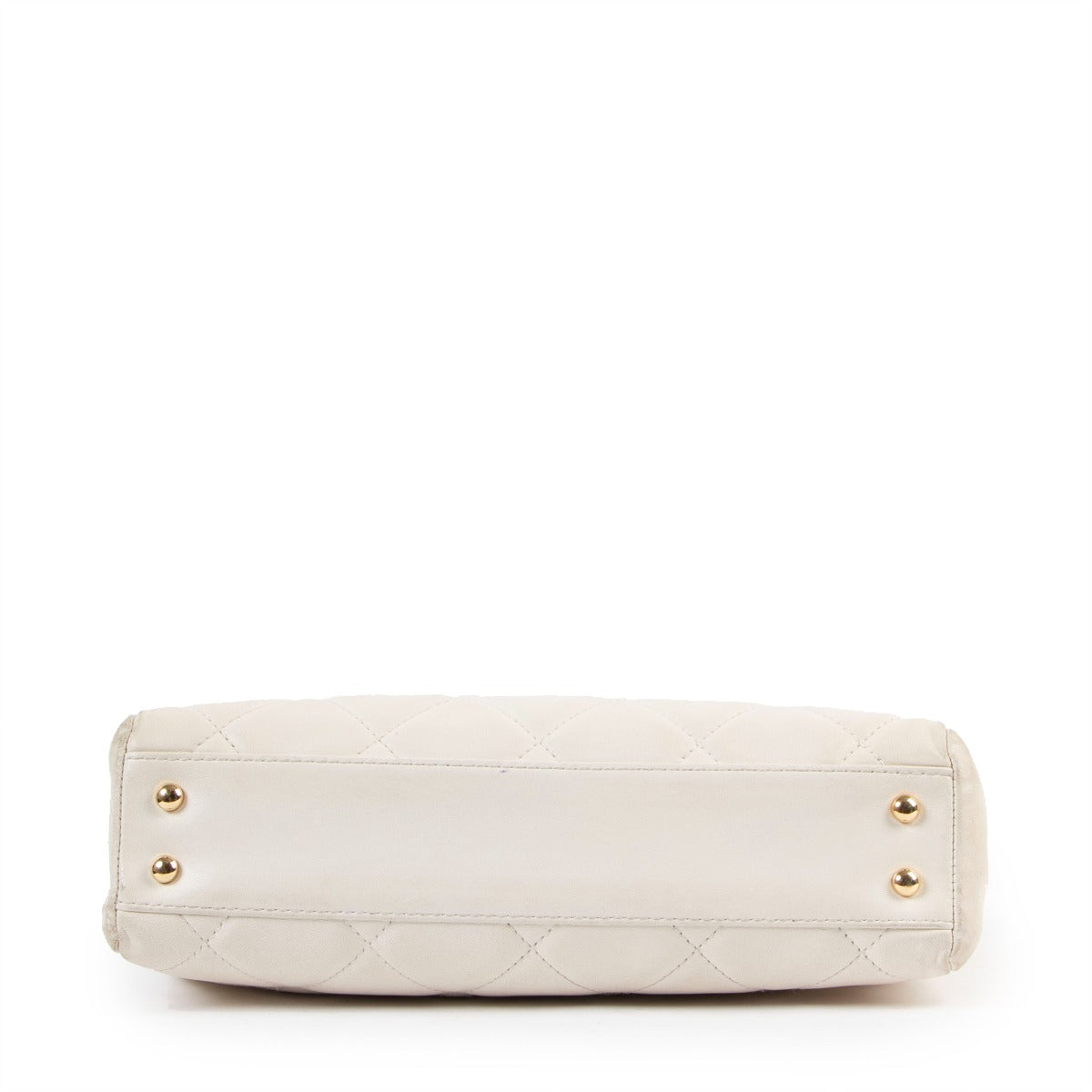 Chanel Vintage White CC Small Shopping Tote Bag