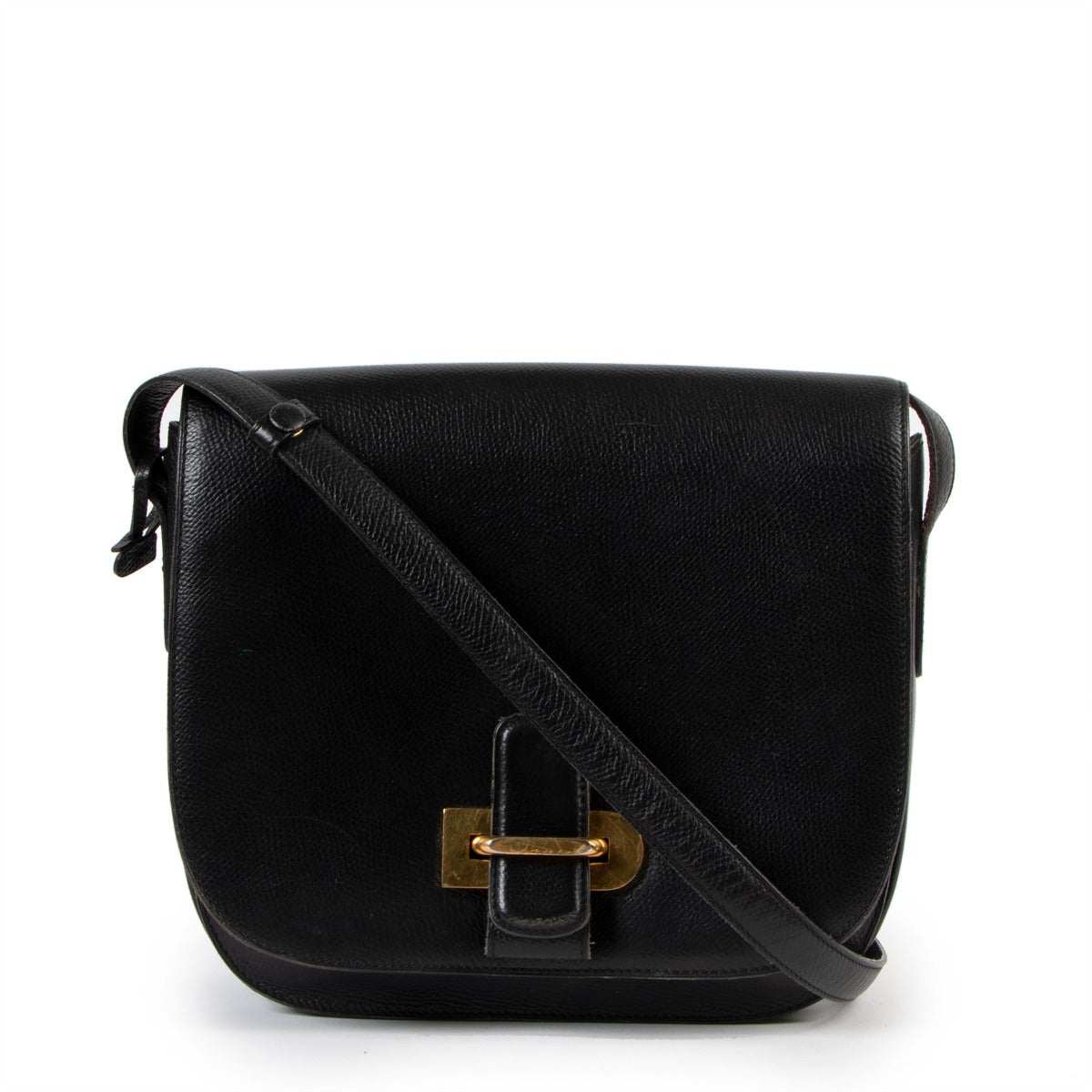 Delvaux Vintage Black Leather Crossbody Bag