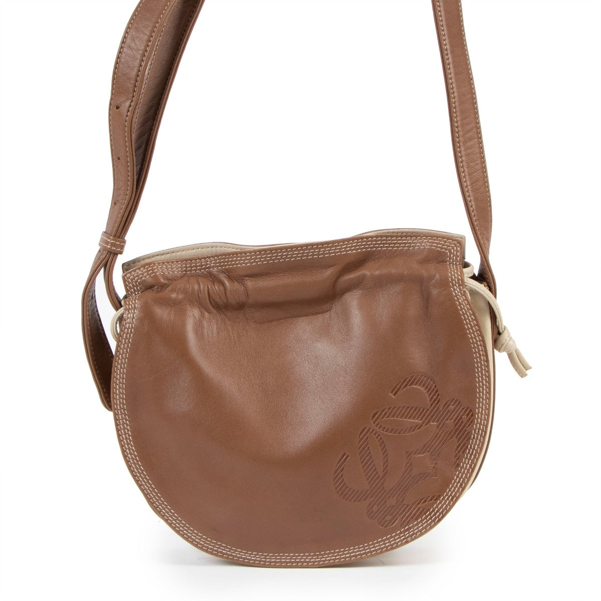 authentic second hand Loewe Vintage Anagram Lambskin Crossbody Bag at Labellov