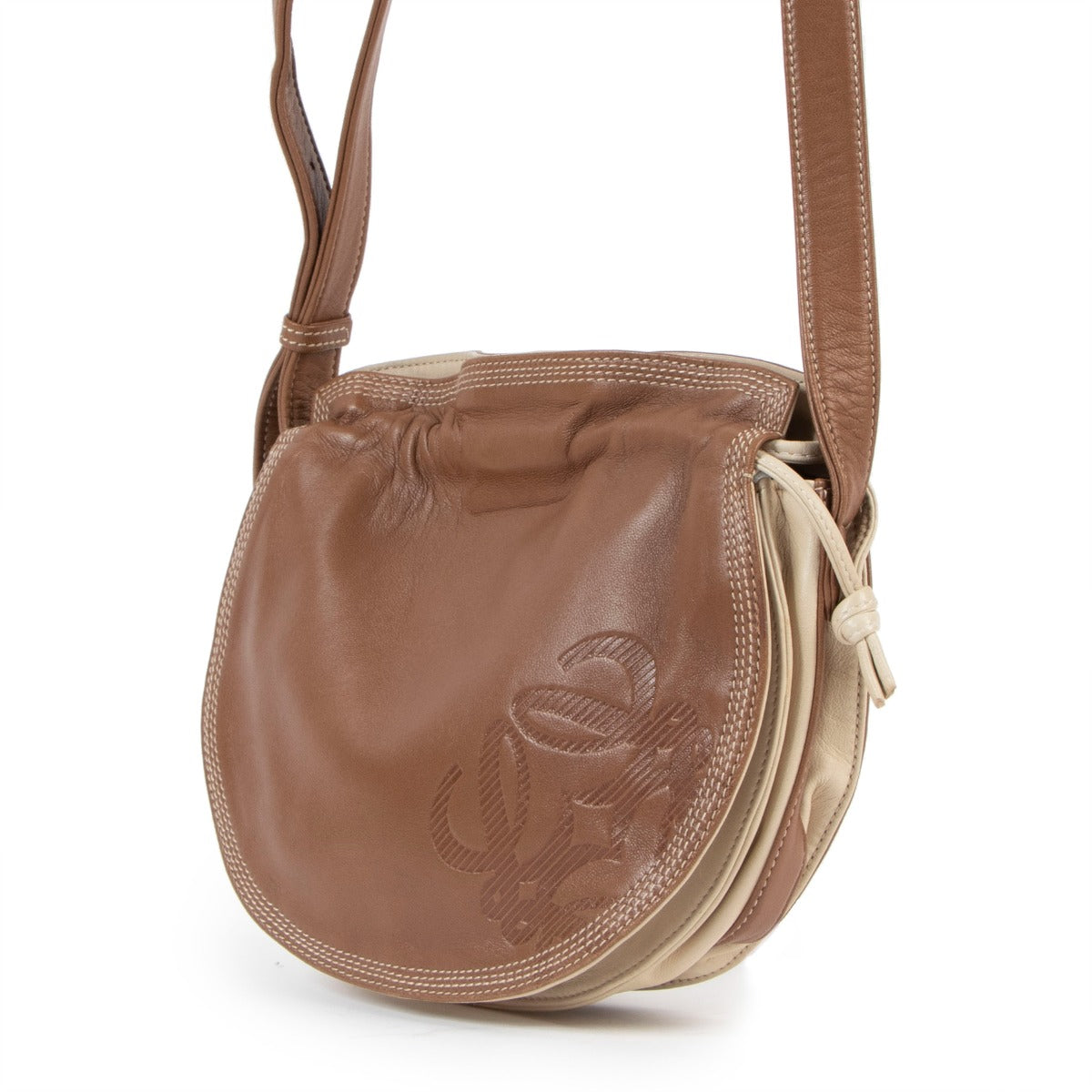 authentic second hand Loewe Vintage Anagram Lambskin Crossbody Bag at Labellov