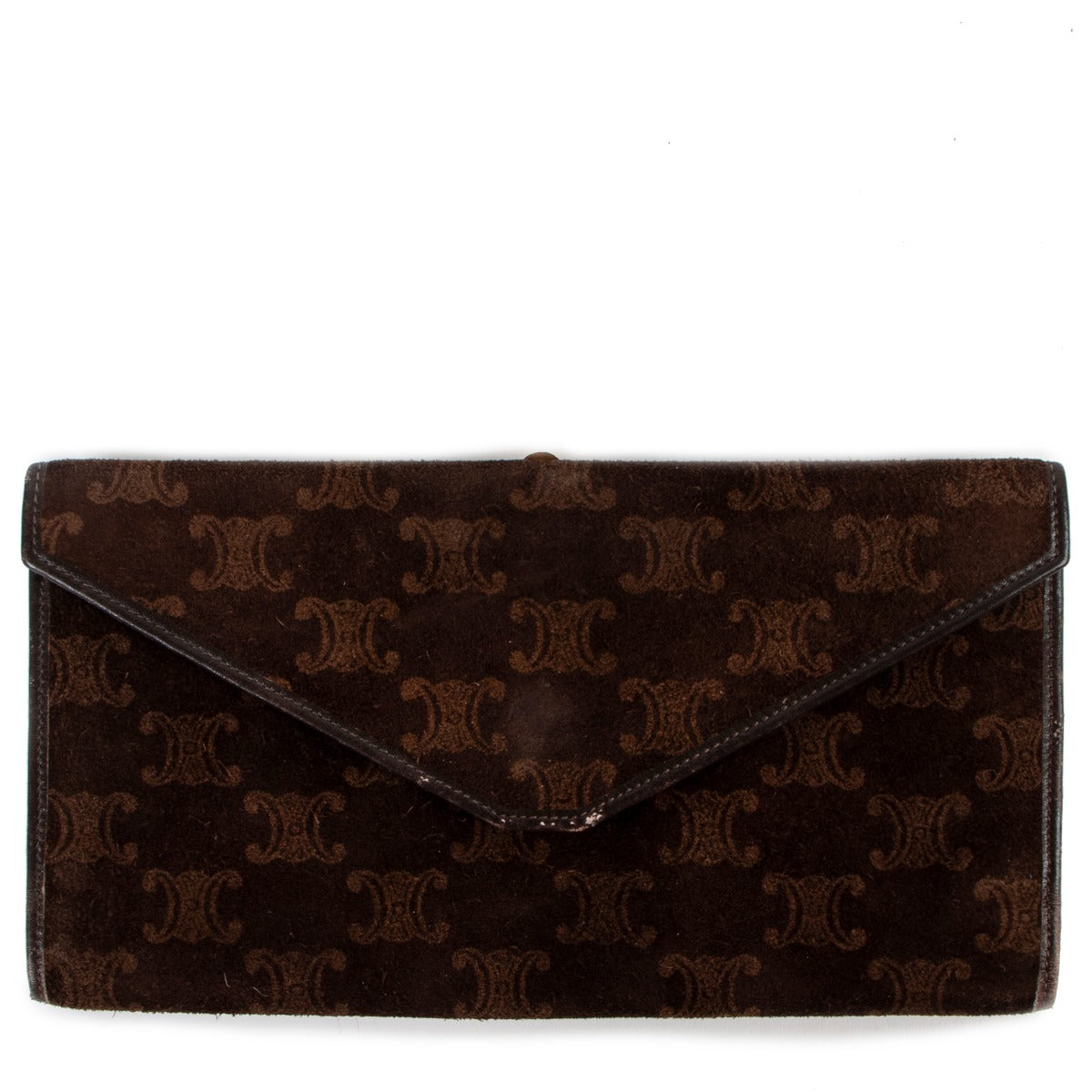 Shop safe online at Labellov in Antwerp this 100% authentic second hand Celine Brown Monogram Suede Wallet