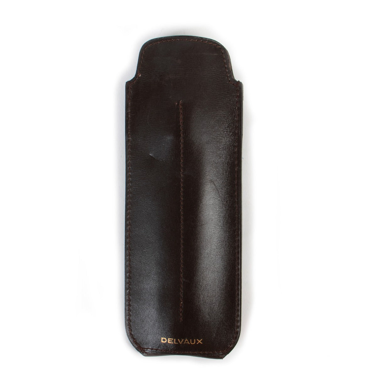 Buy online an authentic second hand Delvaux Brown Leather Pen Holder in good condition at Labellov in Antwerp.